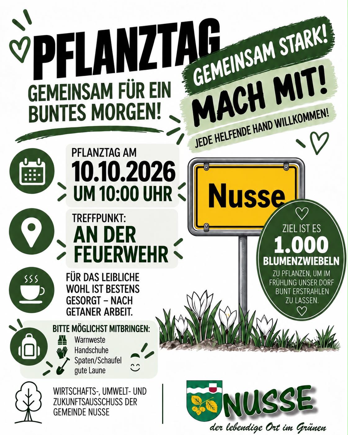 Pflanztag in Nusse am 10. Oktober 2026