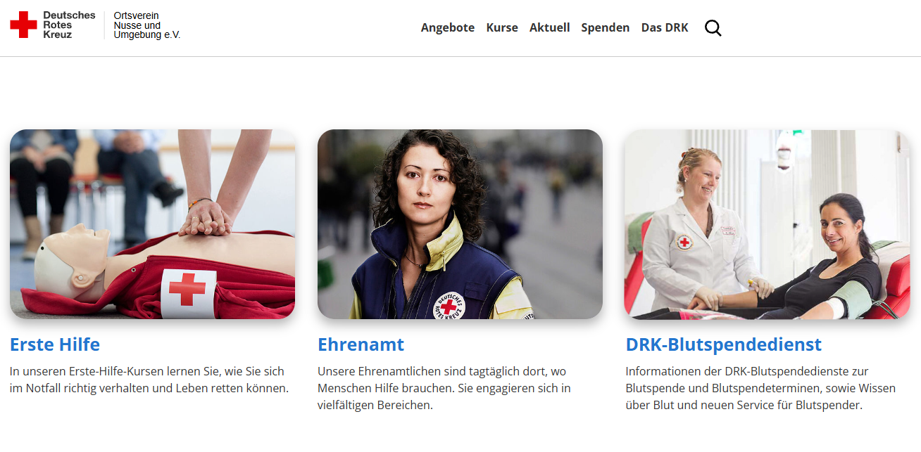 neue Website des DRK OV Nusse